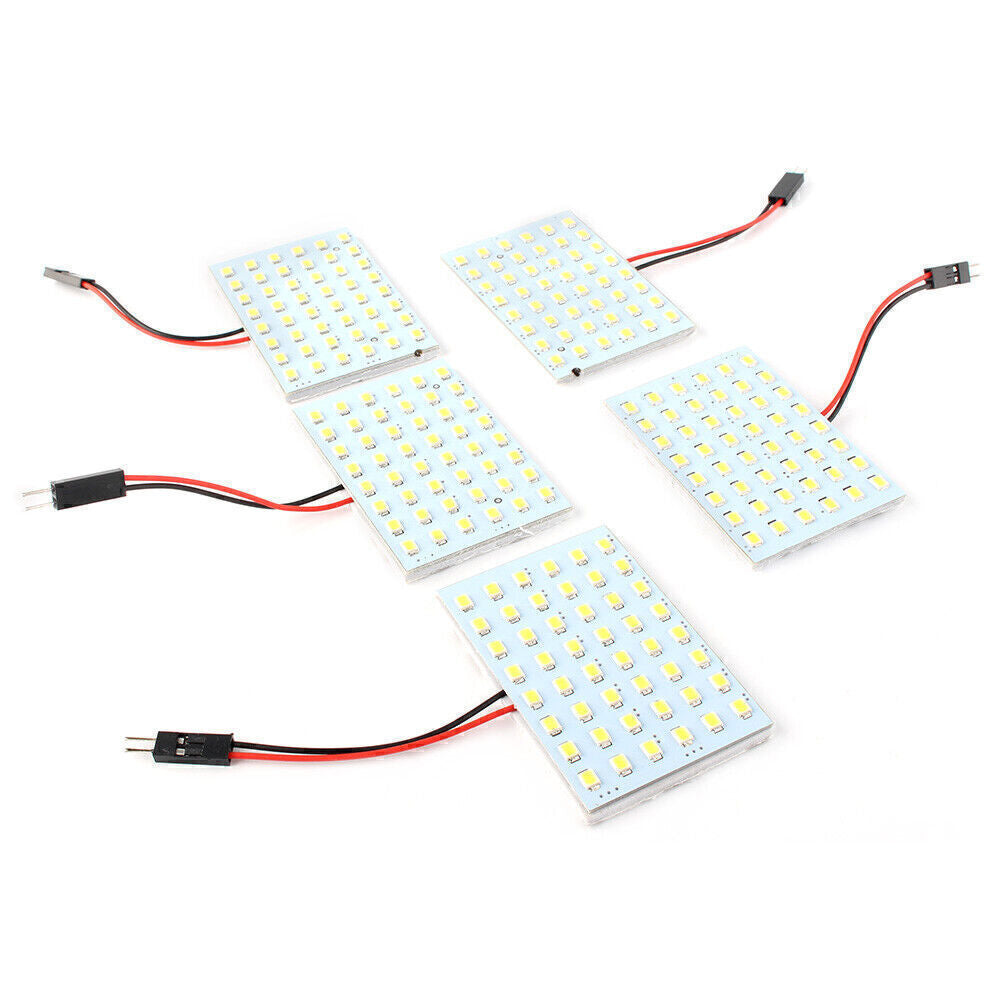 5x Car Festoon T10 BA9S White LED 48SMD Panel Interior Dome Map Light Bulb