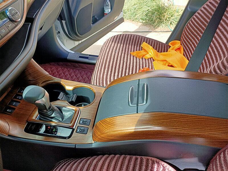 for Toyota Highlander 2014-2019 Yellow Wood Grain Console Gear Shift Panel Decor