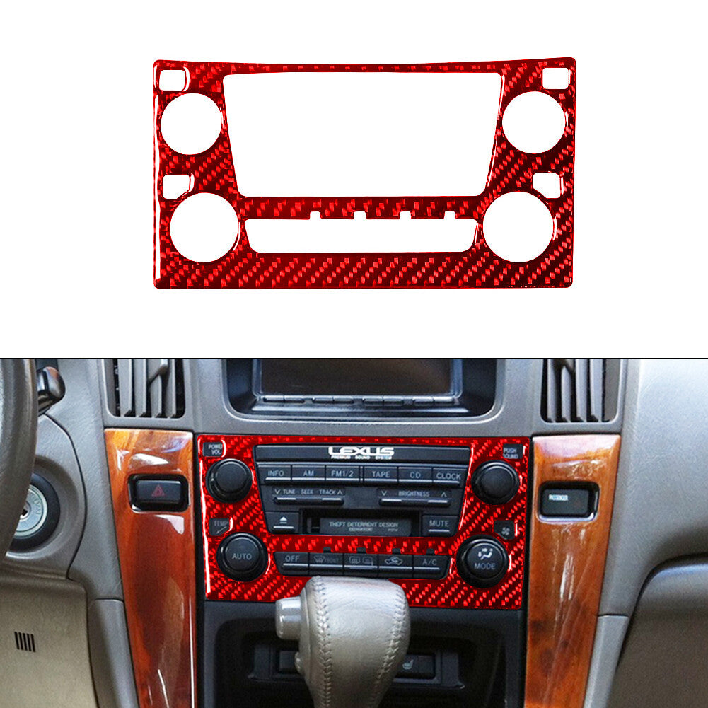 for Lexus RX300 1998-2003 Red Carbon Fiber Center Console Radio Control Cover