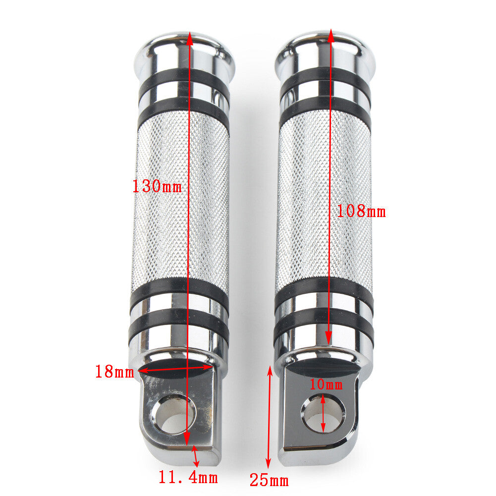 Pair Chrome Aluminum H-D Male Mount Footpegs Footrests for Harley Davidson