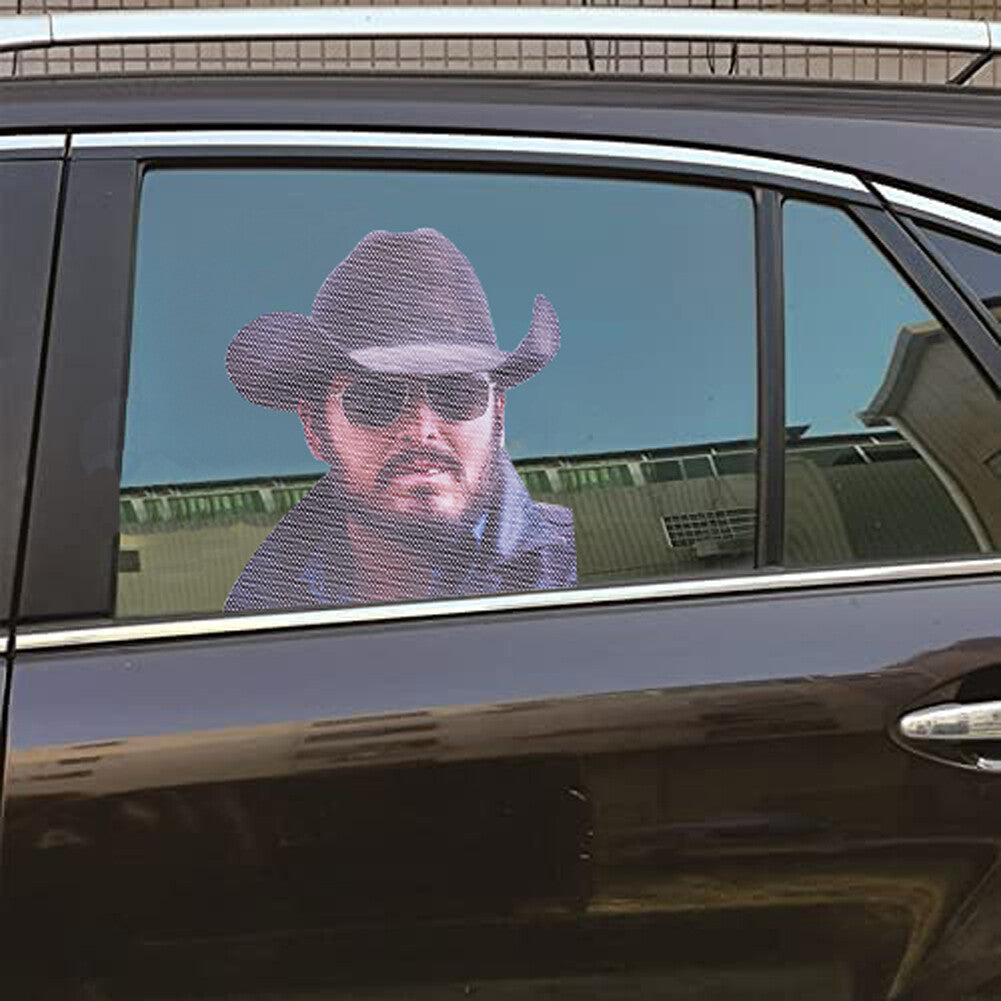 2X Cowboy- for Man Stickers Send Rip Car Window Cling Funny Car Sticker Window Decal