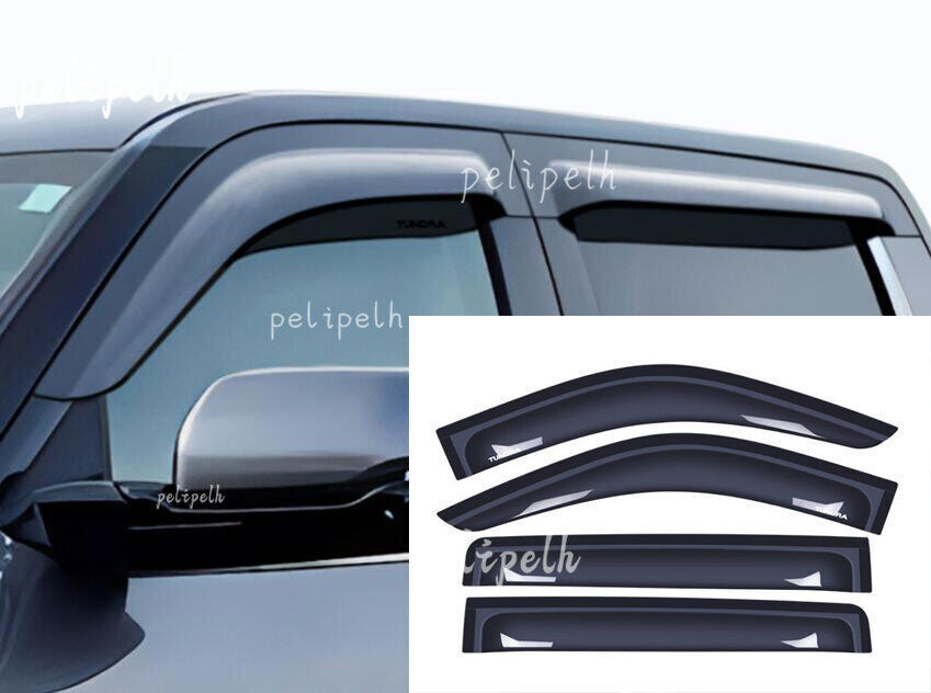 for Toyota Tundra 2022-2024 Black Window Wind Visors Rain Guard Vent Deflectors