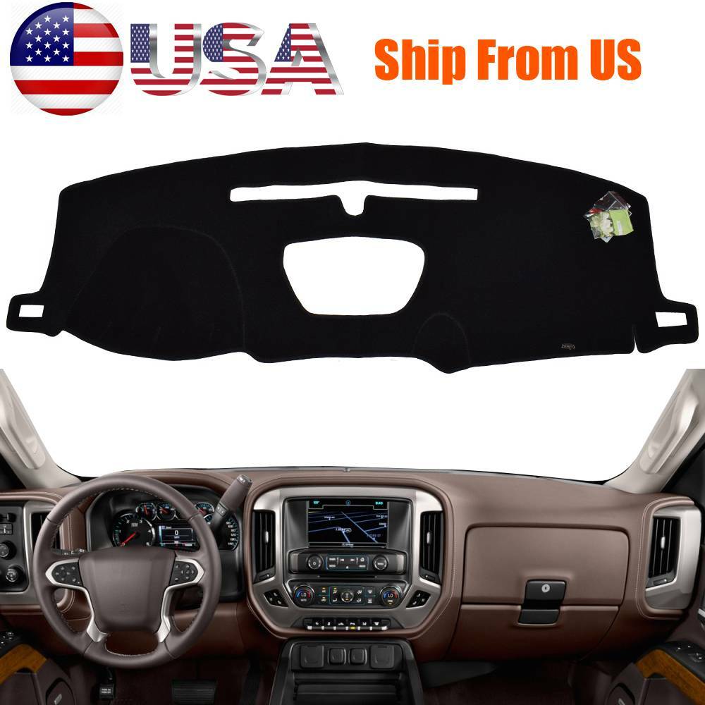 Dashboard Pad Dash Cover Mat for 2019- 2020 for Chevrolet Silverado for GMC for Sierra Black