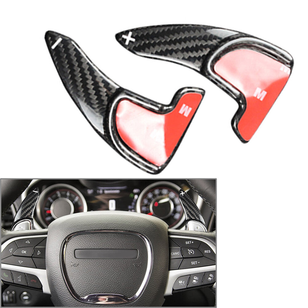 2¢ª Steering Wheel Shift Paddle Fit for Dodge for Challenger Charger Durango Carbon Fiber