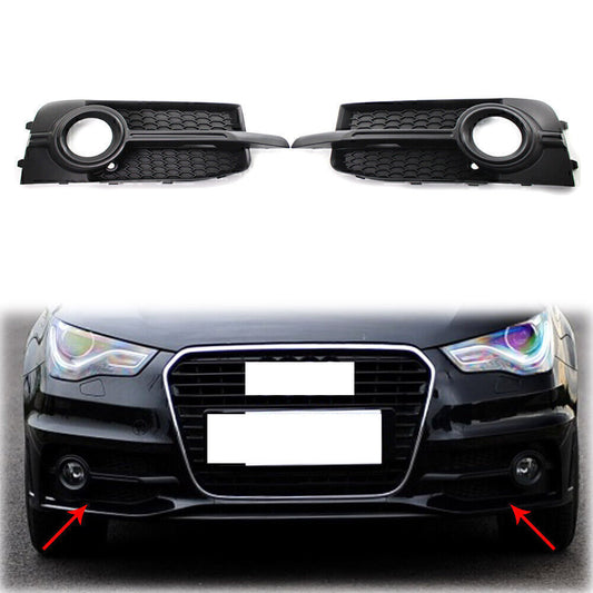 2X Front Bumper Fog Light Grille Black Fit for Audi A1 8X 2011-2014 Honeycomb