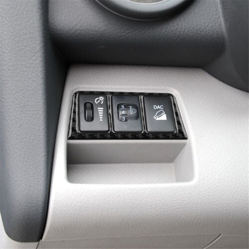 for Toyota RAV4 2006-2012 Soft Carbon Fiber Headlight Switch Panel Cover Trim