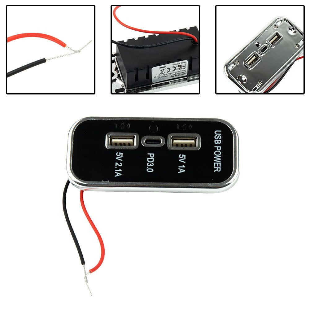 Car for Charger Socket PD Type-C USB Power Adapter Outlet For Mobile Phone Tablet