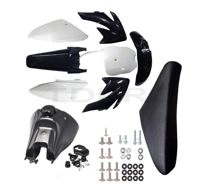 Plastic fender kit, fuel tank, for seat and hardware for CRF70 CRF70F Dirt Pit bicycle