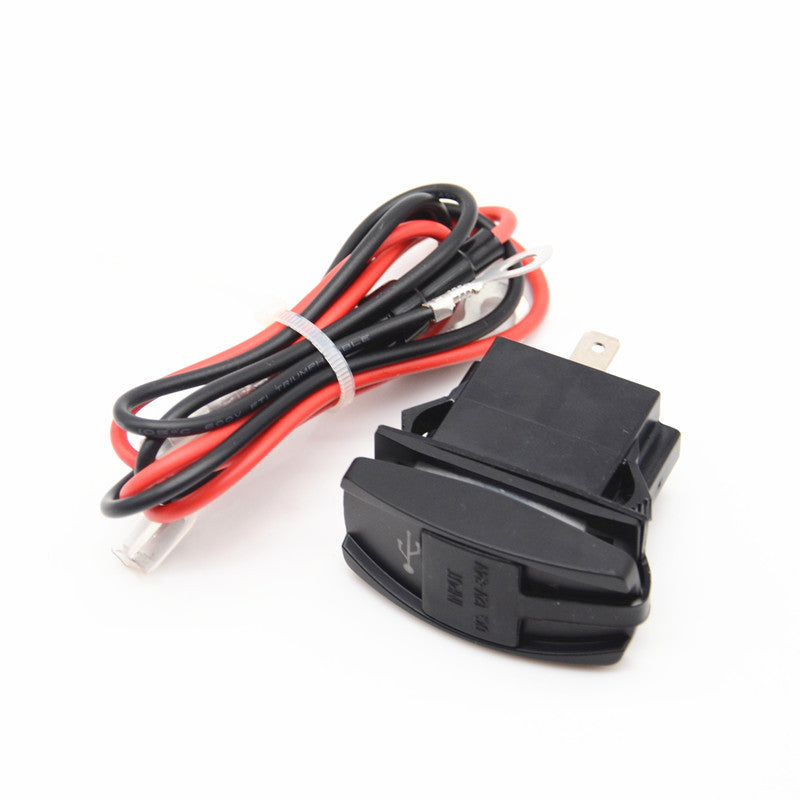 Car Boat 2 USB Charger Blue LED Light Power Socket Jack Panel Adapter Dustproof