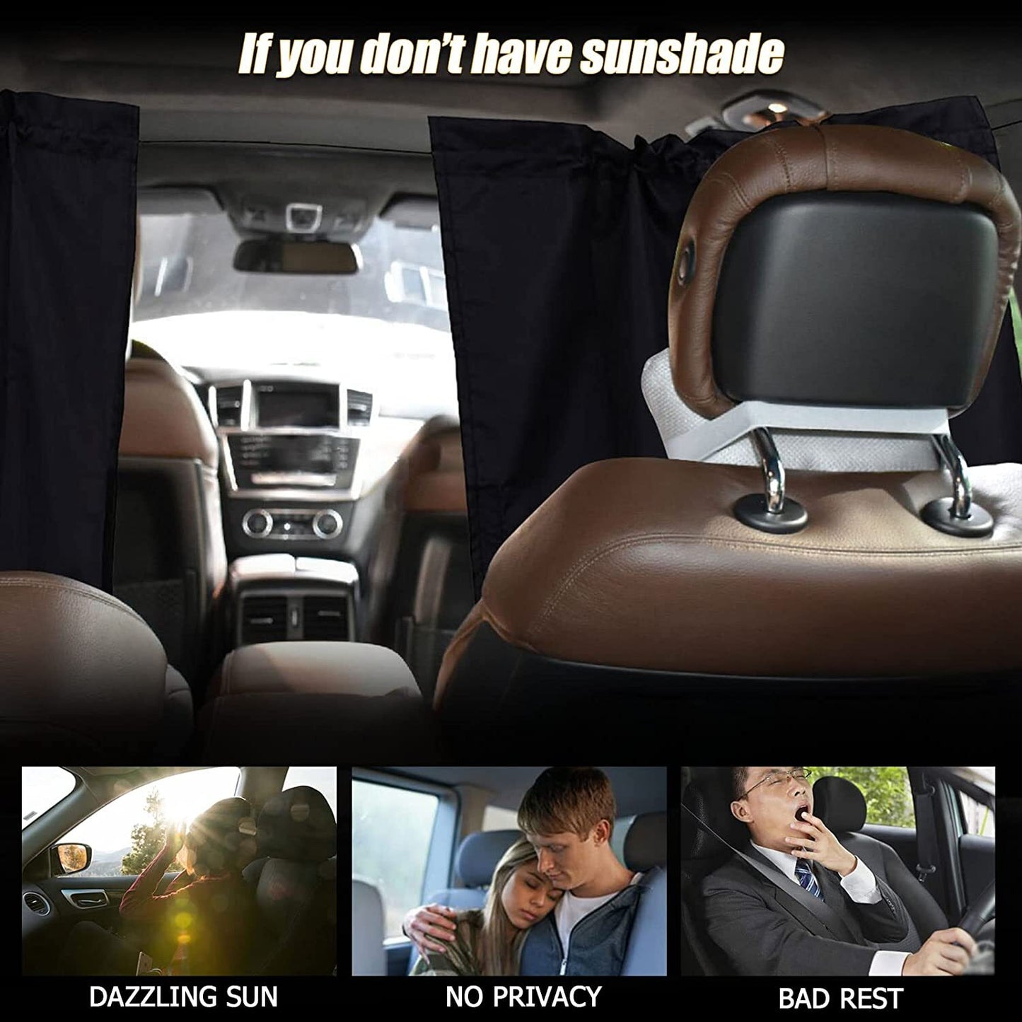 2X for GMC Car Divider Curtains Partition Side Window Privacy Sun Shade