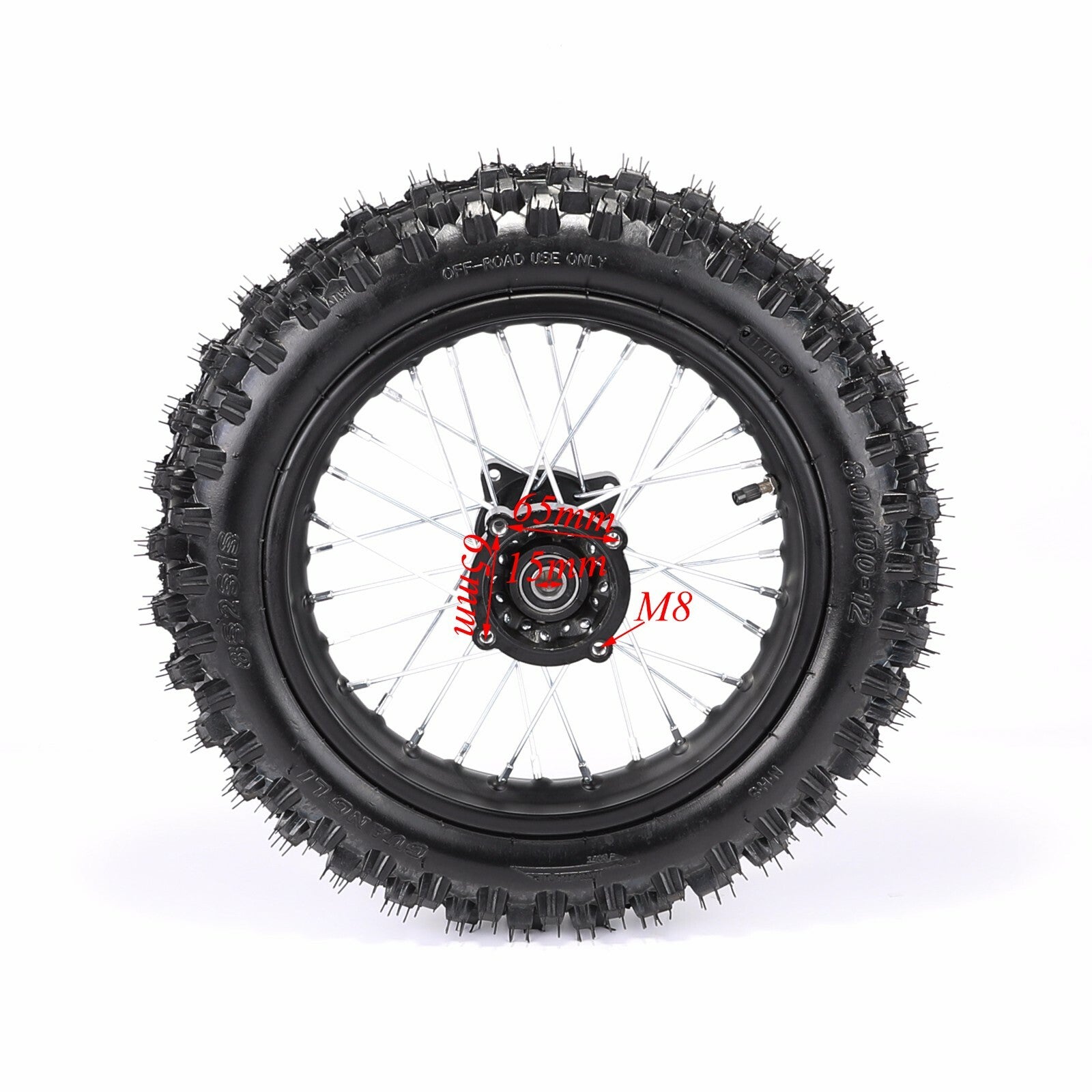 12-inch rear wheel swingarm kit, 80/100-12 tires, rim grooves, SSR Apollo bicycle, 110cc/125cc.