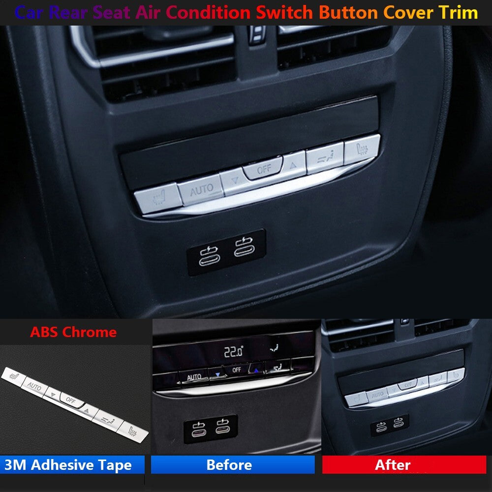6Pcs for BMW 3 Series G20 G80 G28 Car Rear for Seat AC Air Switch Button Cover Trims