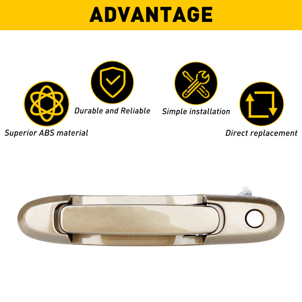 Door handle for 1998-2003 for Toyota for Sienna Van, front left drive side, gold.