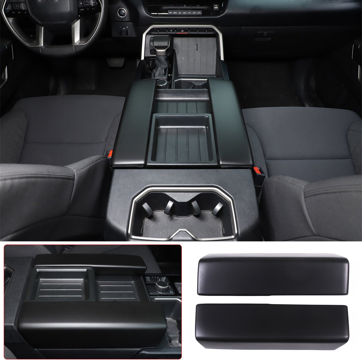 ABS carbon fiber internal handle panel cover for Toyota Tundra Sequoia 2022 - 2023