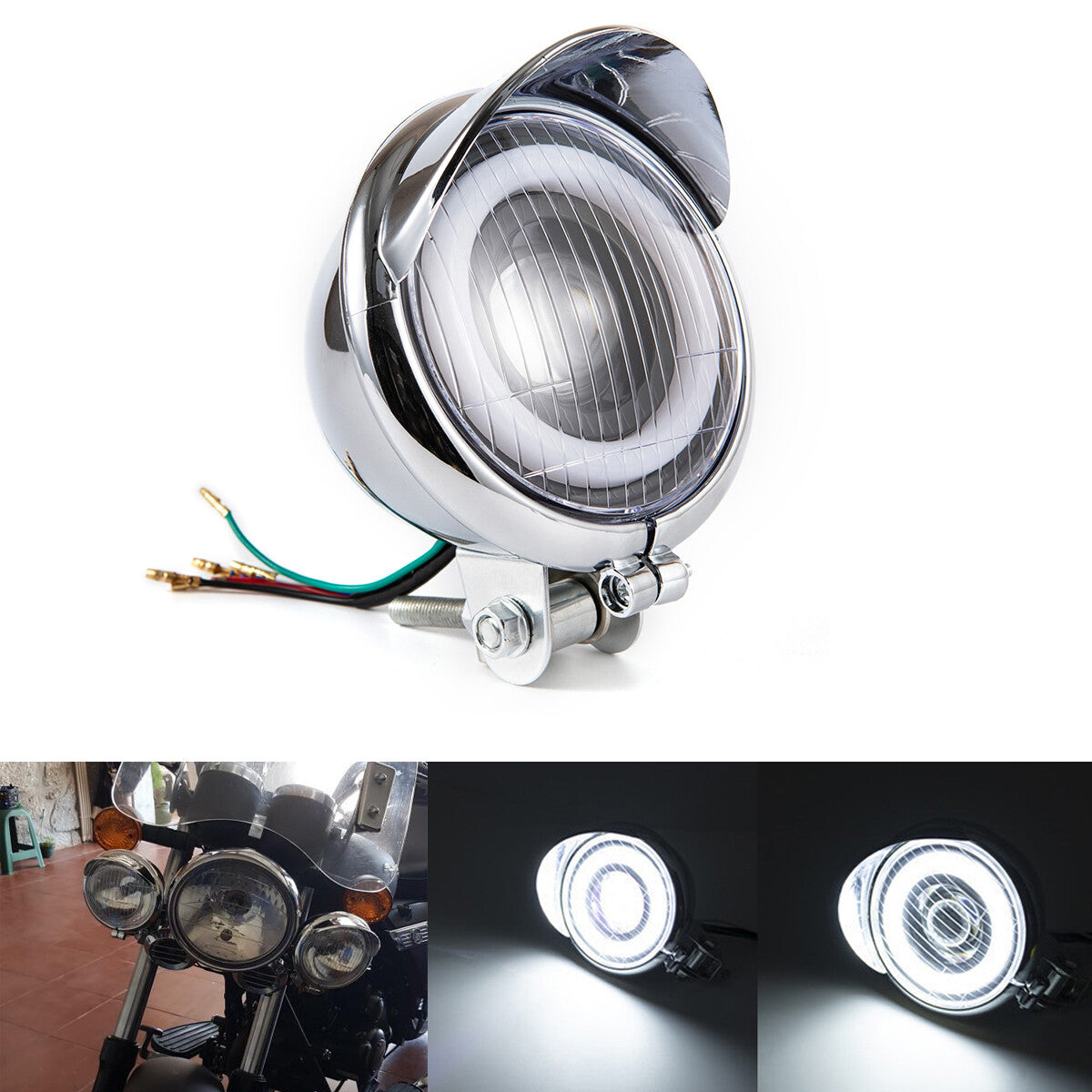 Suitable for Harley Touring motorcycle headlights, Passing Spot DRL fog angel eye lights