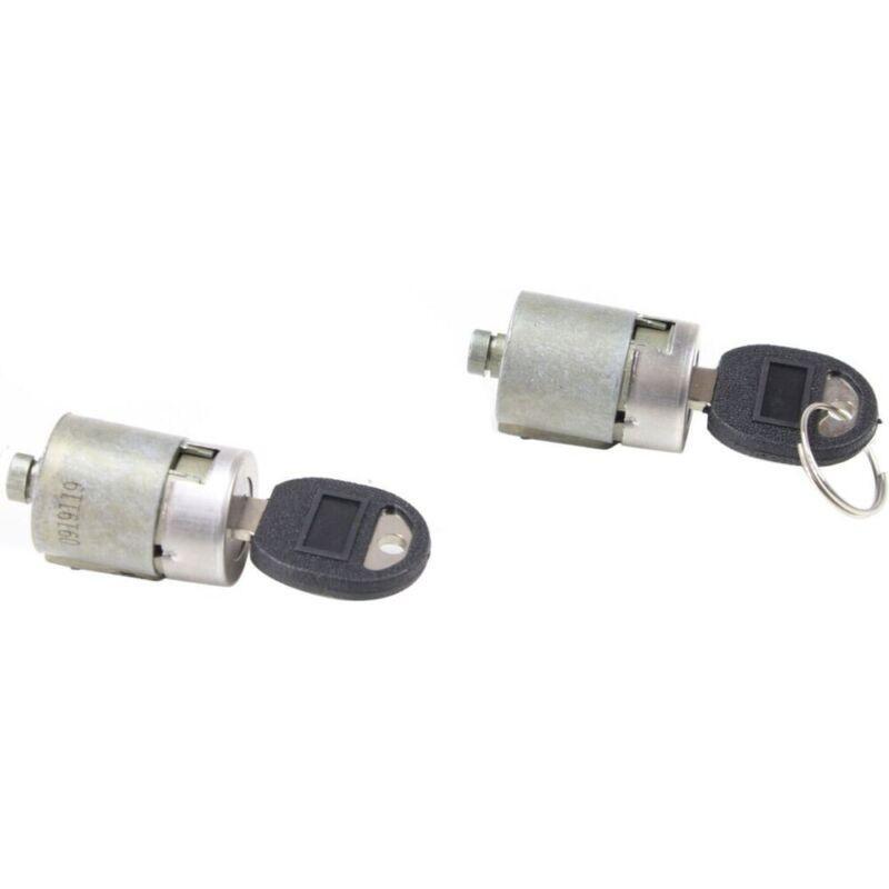 Door lock cylinder with 2 black keys for Chevrolet for GMC 2-piece set 9591963