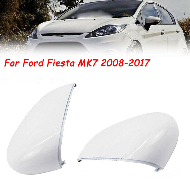 Suitable for 2011-2017 for Ford Fiesta MK7 Dual Side Mirror Caps, White