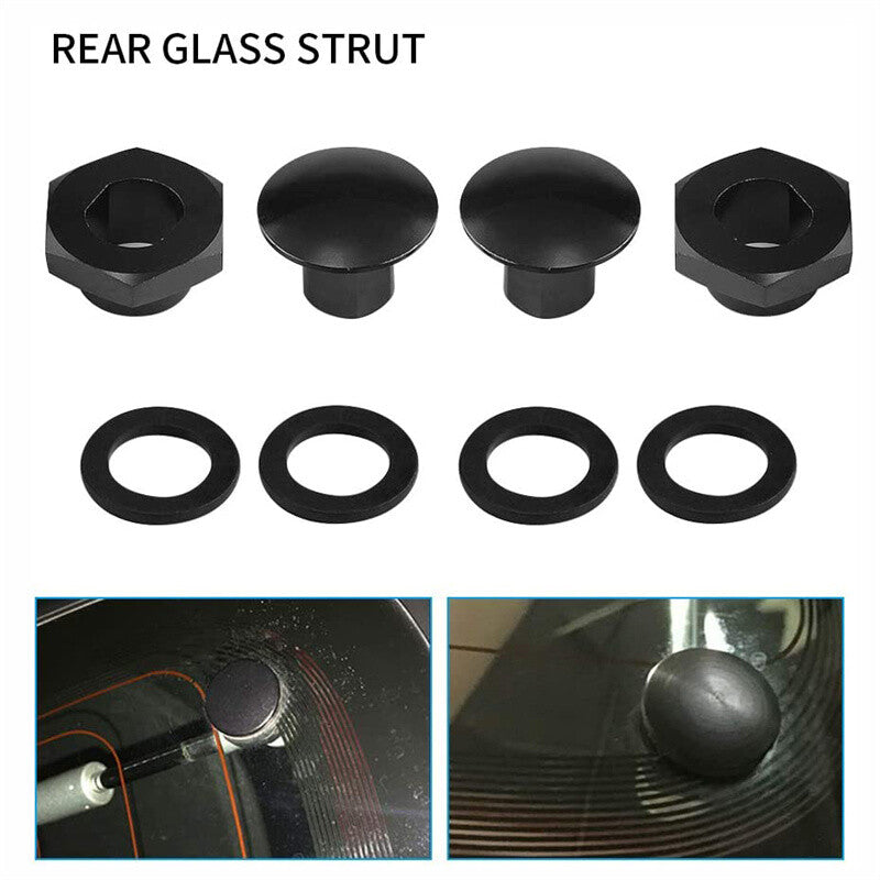 Rear Glass Strut Hardware Kit for 92-95 for Honda for Civic 3Dr Hatchback EG6 CRV Black