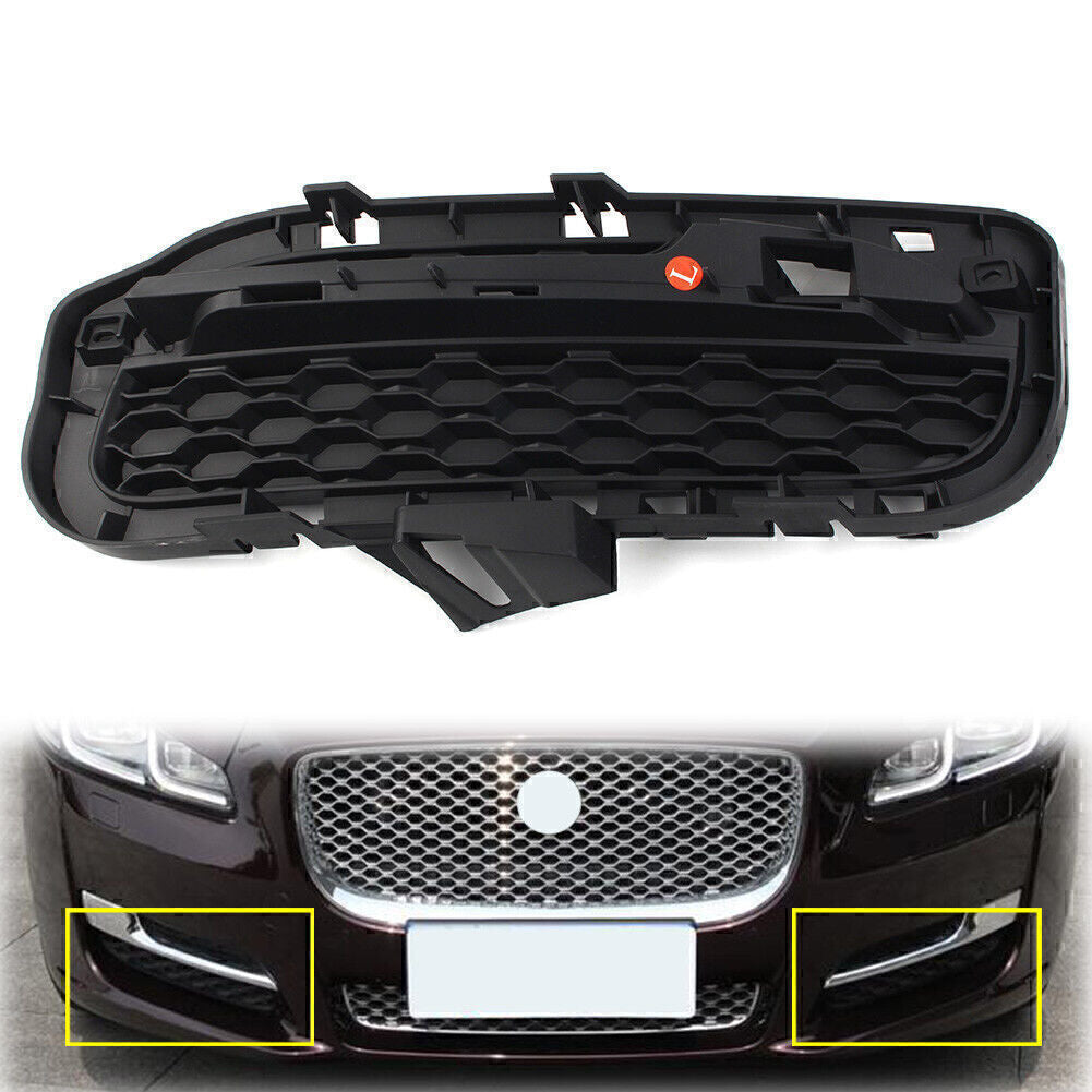 1 piece left front bumper fog light grille for 2016-2021 for Jaguar XJ (2018, 2019, 2020) in black.