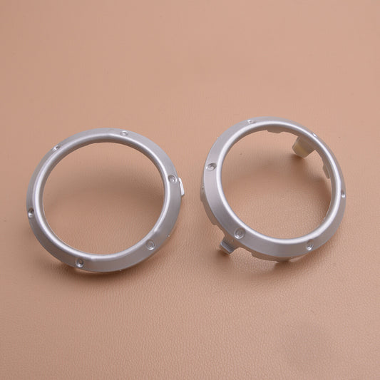 2x Front Fog Light Lamp Cover Bezel Sliver ABS Fit for Toyota Highlander 2004-07