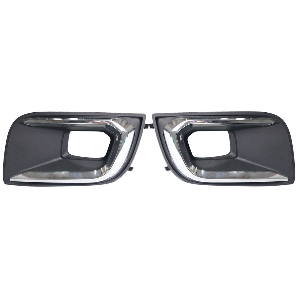 1Pair Front Bumper Fog Light Bezel Cover Trim Fit for Toyota Sequoia 2018 - 2021