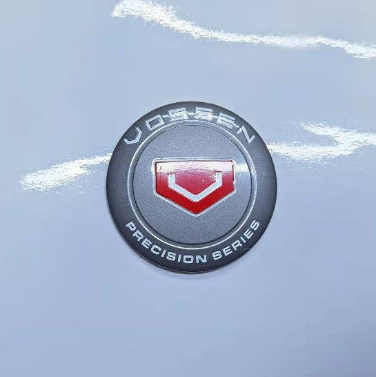 New 4x56 mm grey wheel decals, rim decals, and wheel stickers by Vossen.