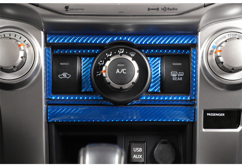 Blue Carbon Fiber Air Conditioning Switch Button Cover For Toyot@ 4Runner 2010+
