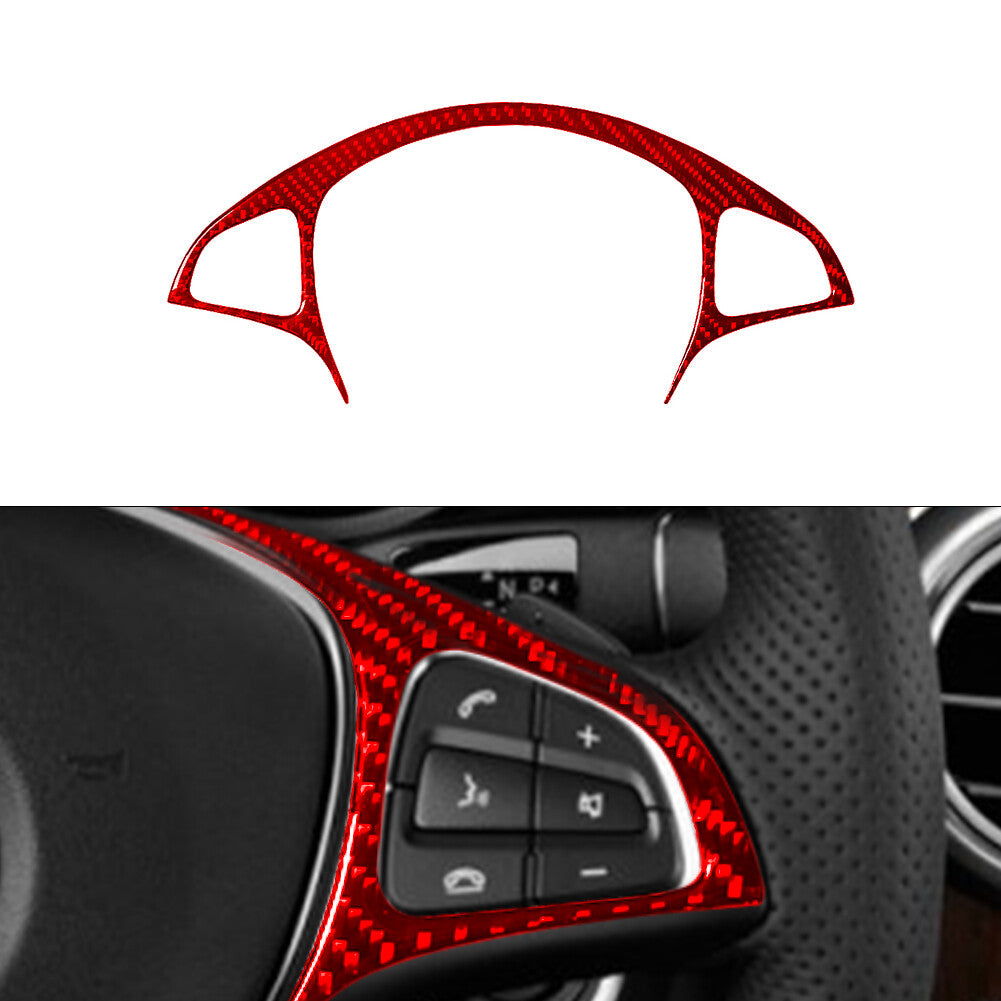 Red Steering Wheel Button Trim Cover B for Mercedes Benz CLA 2014-2018/GLA 15-18