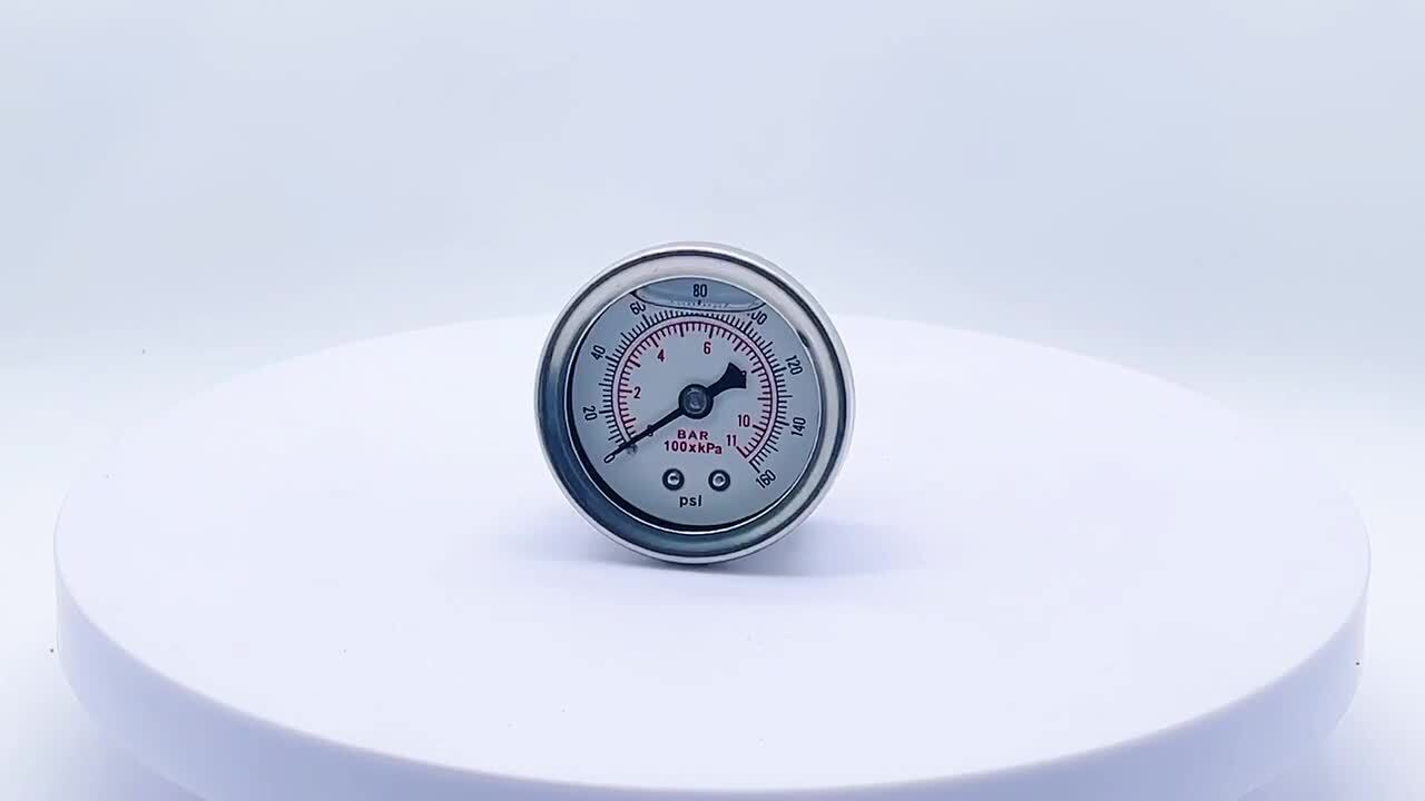 2Pcs Adjustable 0-160 PSI Fuel Oil Pressure Regulator Gauge 1/8 NPT Universal