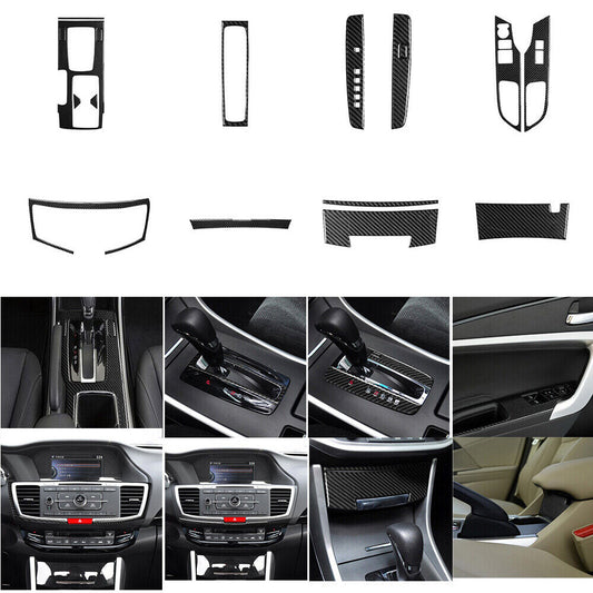 16Pcs Carbon Fiber Interior Full Kit Cover Trim For 2013-2017 for Honda Accord Coupe