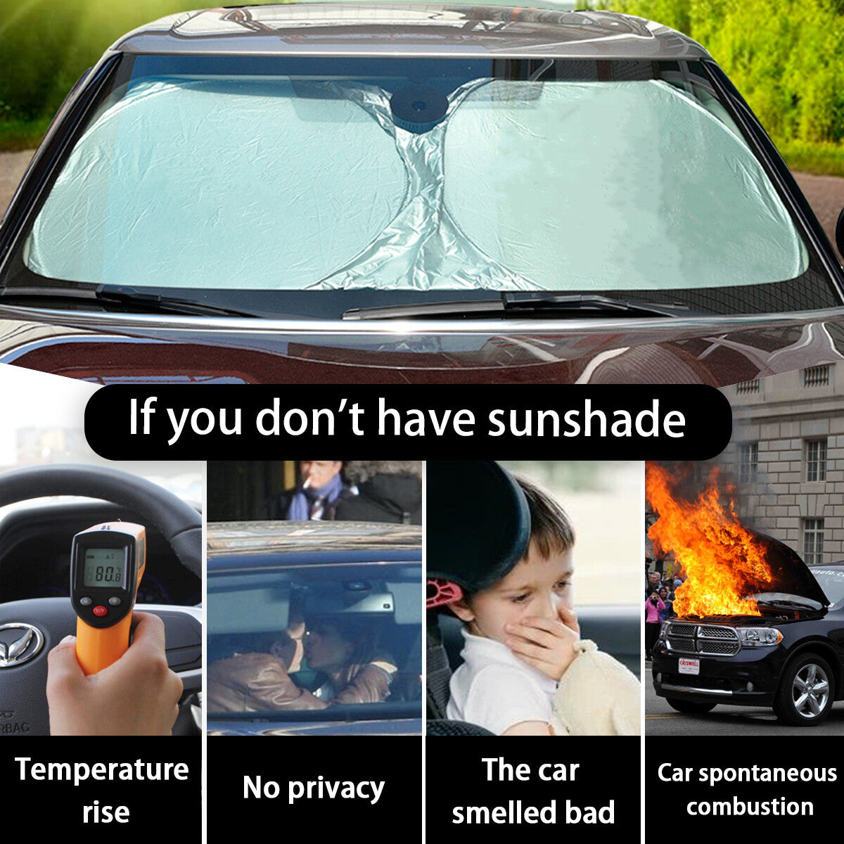 for Jeep Cherokee Car Windshield Sun Shade Reflective Heat UV Block Cover Visor