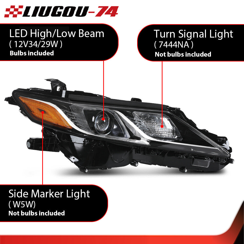 Headlights suitable for Toyota for Camry LE SE 2018 - 2022 Passenger side headlights