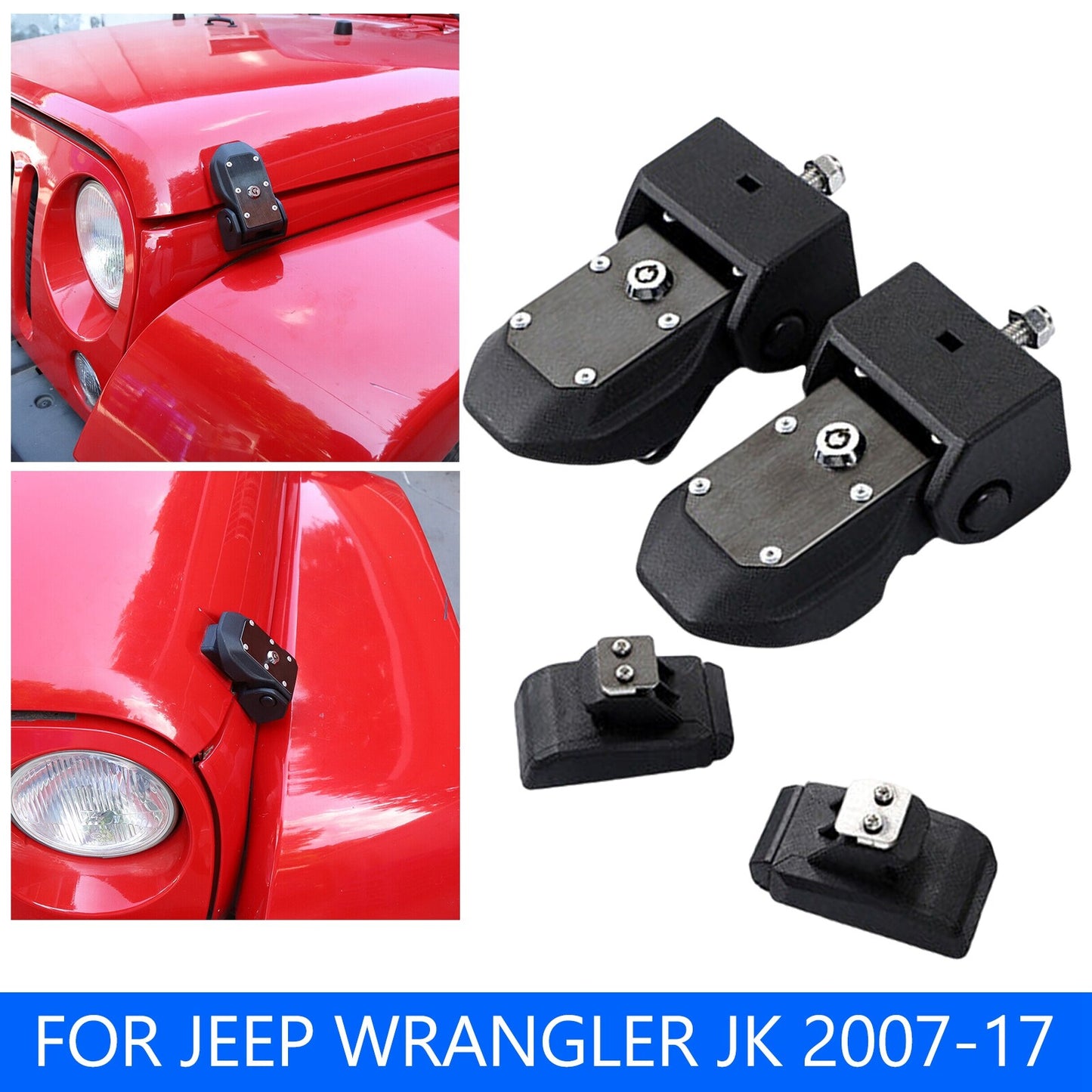 fit for Jeep for Wrangler JK 07-17 Hood Latches Catch Buckle  Lock Accessories AT