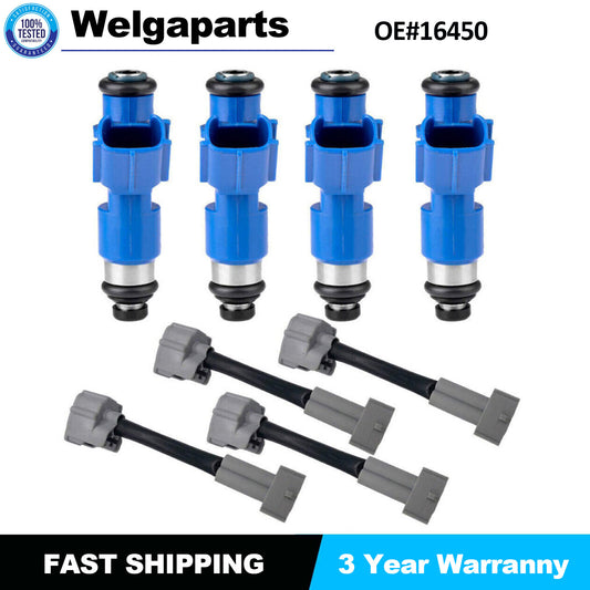 4PCS FUEL INJECTORS 16450-RWC-A01 410cc for Honda for Civic for Acura for RDX RSX K20 K24