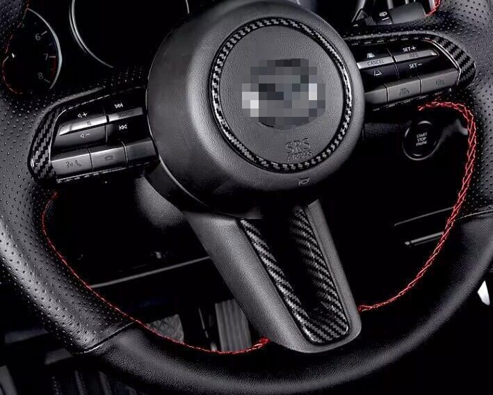 for Mazda CX-50 2023-2025 Carbon Fiber Look Steering Wheel Control Cover Trim 2X