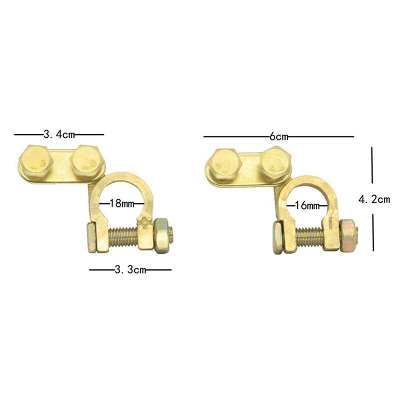 M8 Pure Brass Automotive and Marine Battery Top Post Cable Terminal Wire Clamp Isolator ¡Á 2