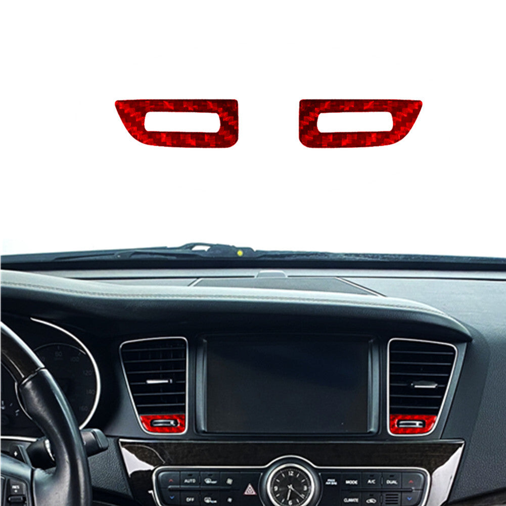Red Carbon Fiber Center Vent Adjusts Frame Cover Trim for KIA Cadenza 2014-2016