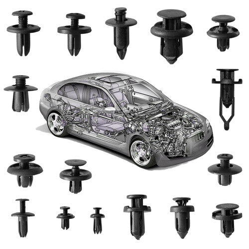 900-piece set of automatic fasteners, decorative plastic clips, rivets, and bumper fasteners