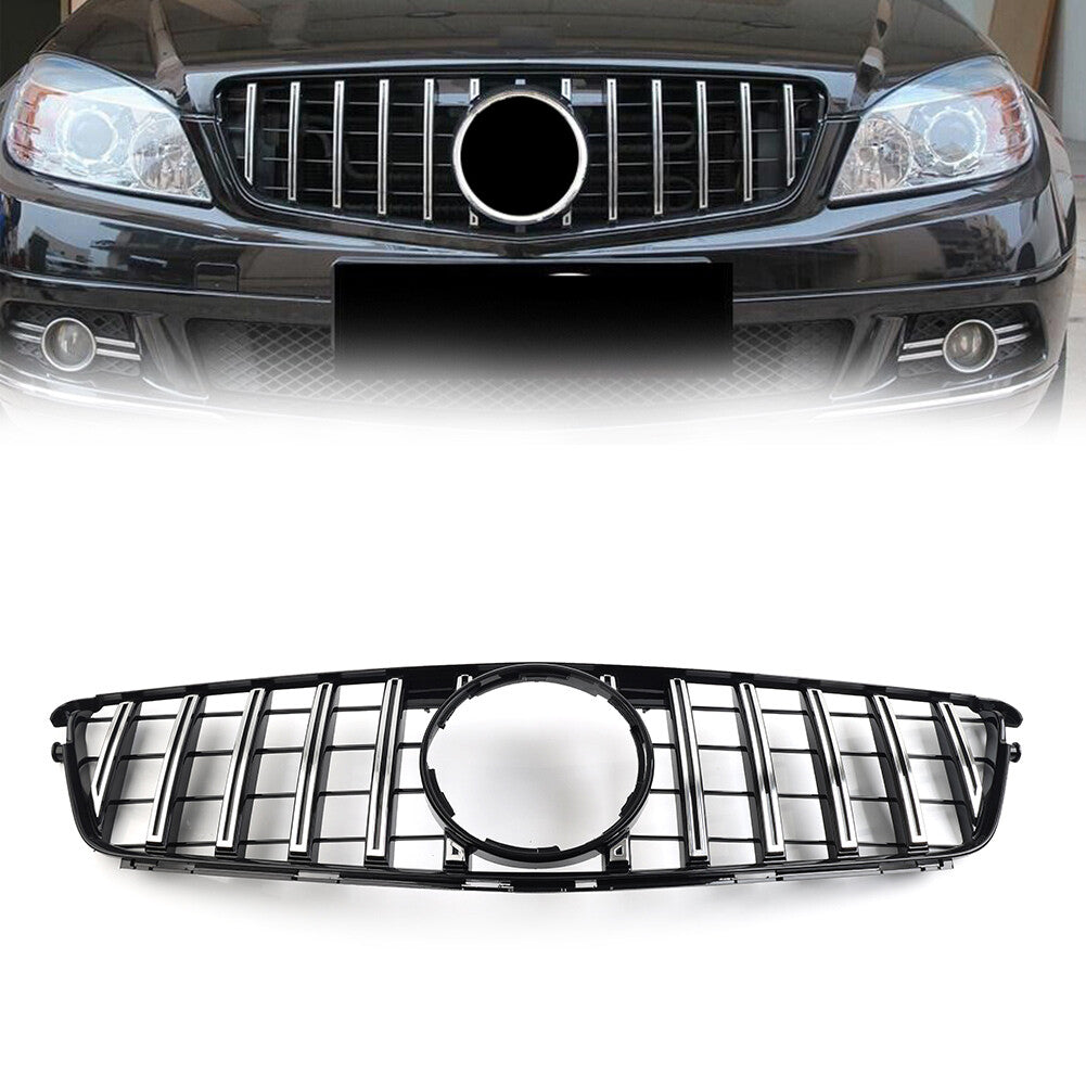 GTR Style Front Bumper Hood Radiator Grille for Benz C Class W204 2007-14