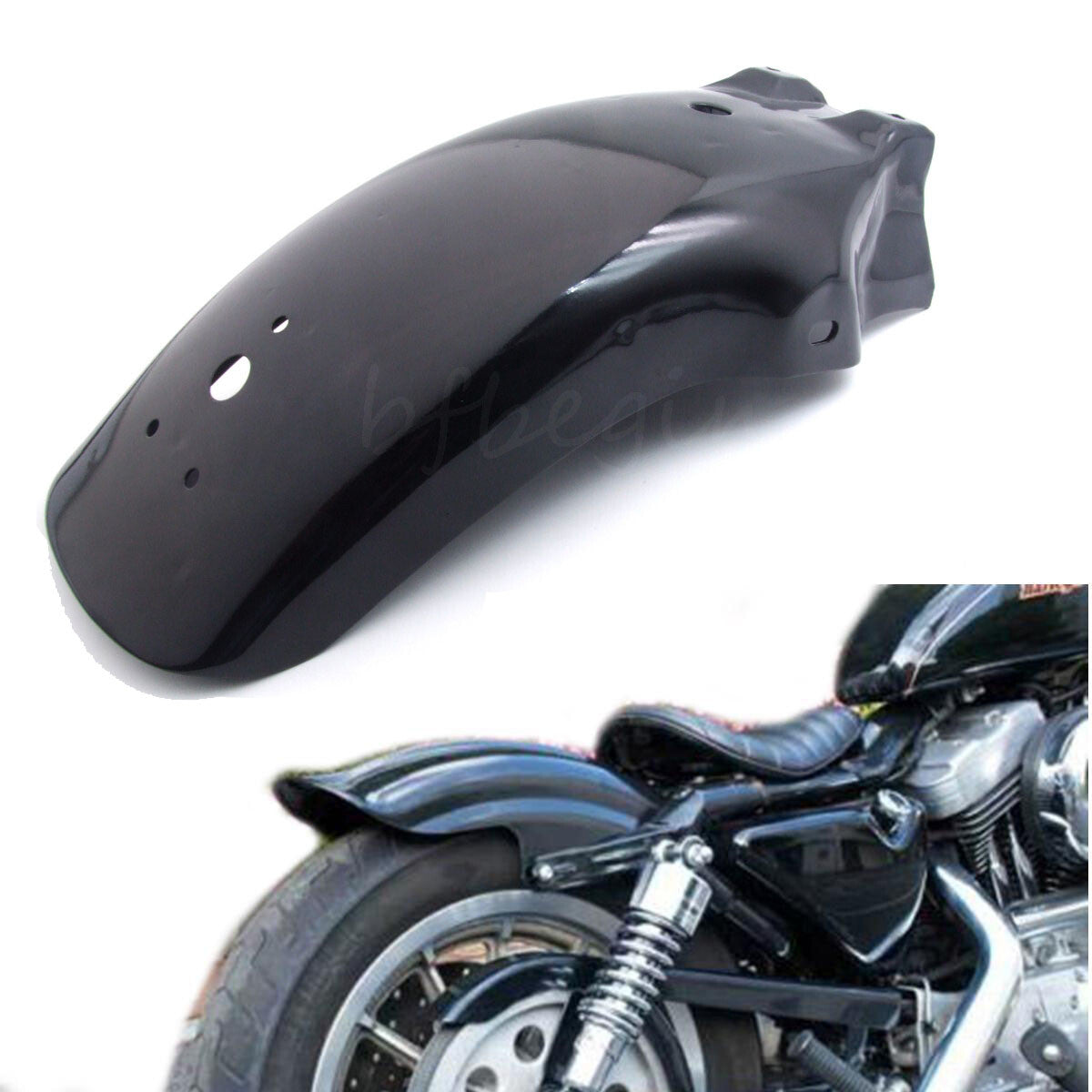 Rear Fender Mudguard Motorcycle for Yamaha for Kawasaki for Suzuki for Honda Chopper Black
