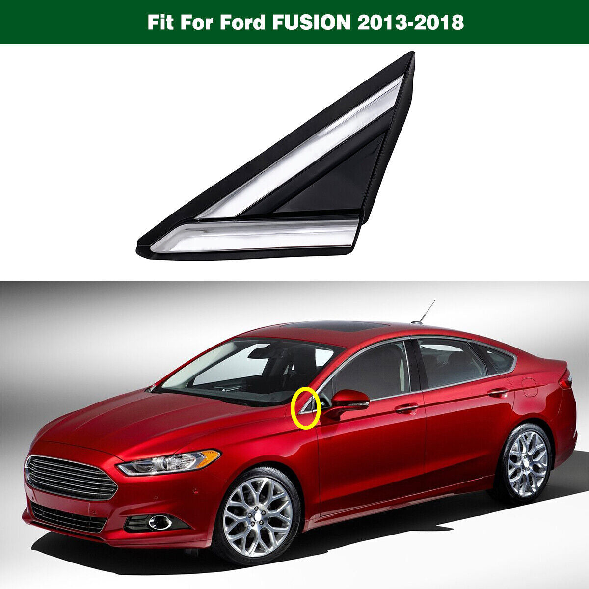 LEFT DOOR SIDE VIEW MIRROR TRIM CORNER TRIANGLE FENDER  for ford  Fusion 2013-2018