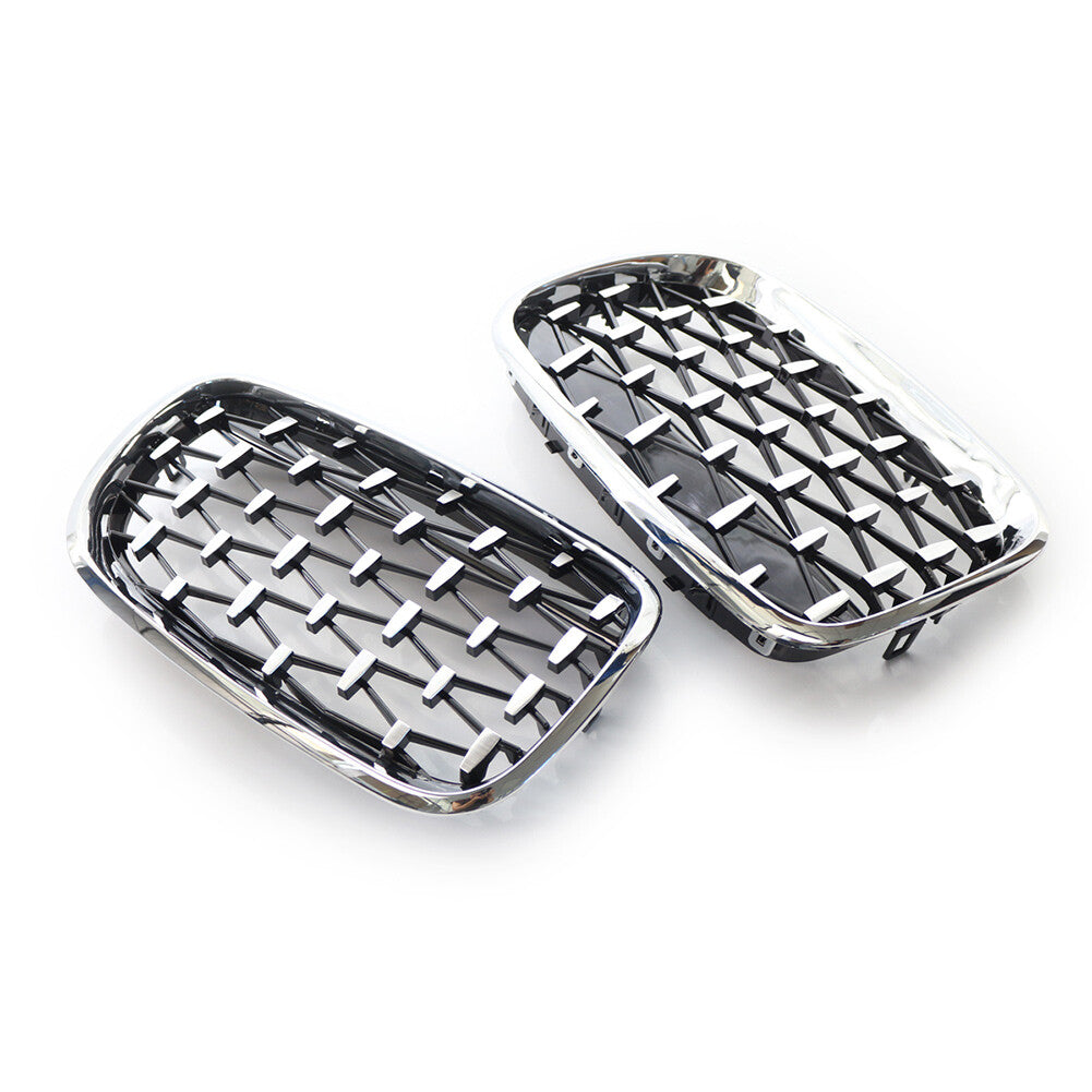 Front Kidney Grille Diamond Style for BMW X5 E70 2007-2013 ABS Plastic Chrome US