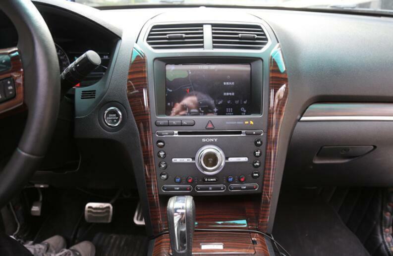 Fit for Ford Explorer 2011-2019 Wood Grain Car Gear Shift Both Side Strip Trim