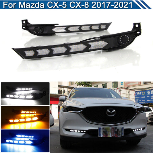 LED Daytime Running Lights (DRLs) and Fog Lights Replacement Bumper for Mazda CX-5 and CX-8