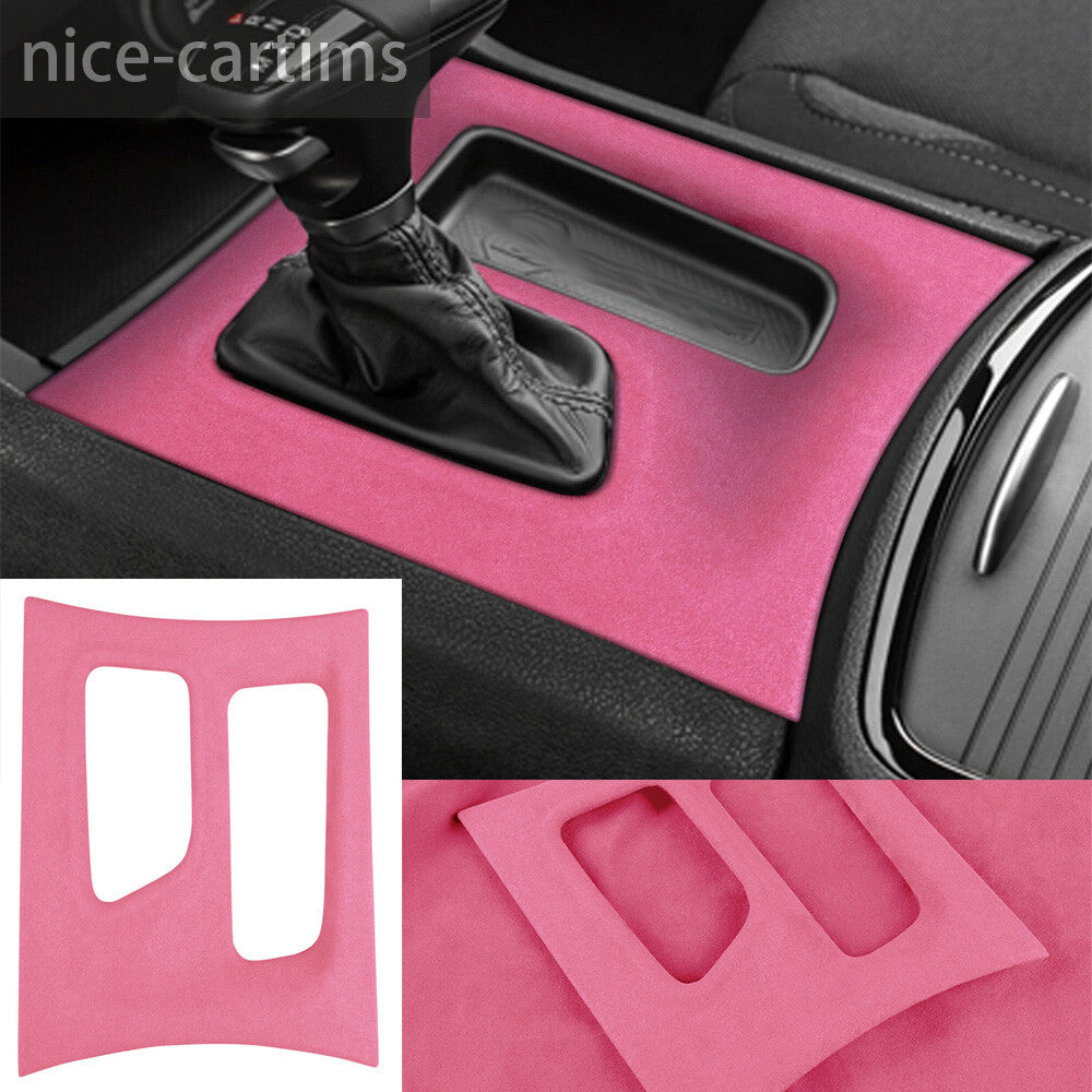 Suede Pink Center Console Gear Shift Box Panel Cover for Dodge Charger 2015-2022