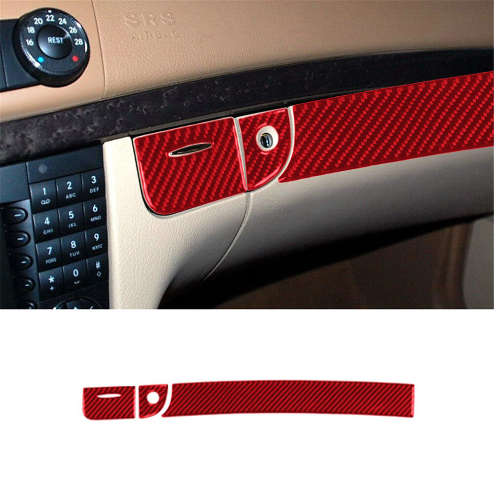 Red Carbon Fiber Passenger Dashboard Cover Trim for Mercedes-Benz W211 2003-2009