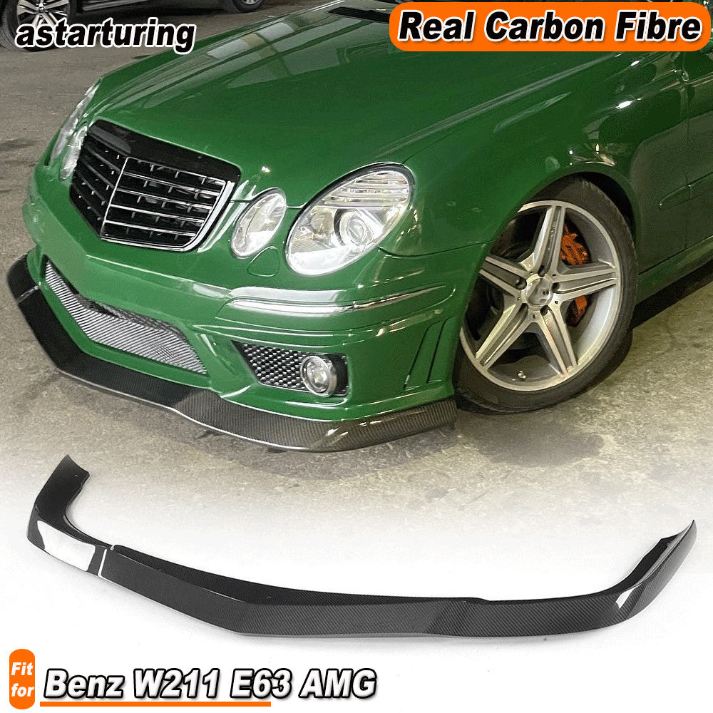 for Mercedes-Benz W211 E63 2006-2009 Carbon Fibre Front Bumper Lip Spoiler
