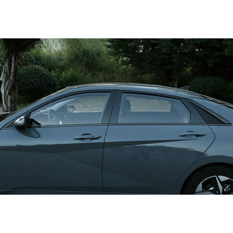 20x for Hyundai for Elantra 2021-23 Carbon Fiber Steel Window Pillar Sill Strip Trim