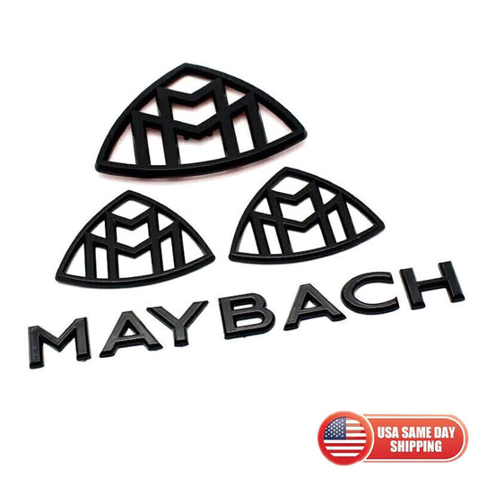 4 x Gloss Black Side and Rear Trunk Badges for Mercedes S-Class W222 for Maybach