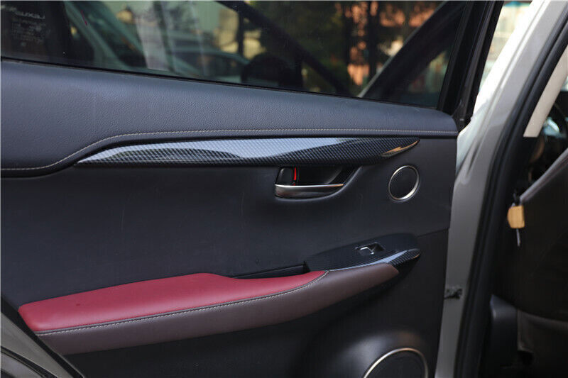 for Lexus NX200t 300h 2015-21 Carbon Fiber Inner Door Handle Lift Panel Strip 4x